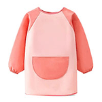 Personalized Cute Dinosaur Paint Waterproof Long Sleeve Apron with Name Text and Pocket Outdoor Activity Birthday Gift for Kids Students - CALLIE
