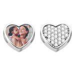 Callie Crystal Heart Photo Charm Picture Charms Sterling Silver - CALLIE
