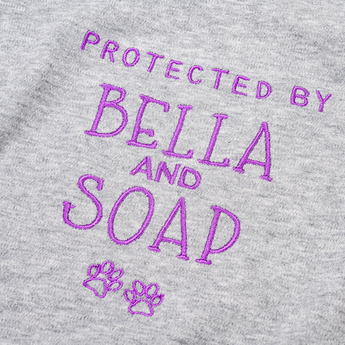 Personalized 100% Cotton Embroidered Protected By Pet Baby Bodysuit with Text and Paw Print Baby Shower Birthday Gift for Newborn Baby