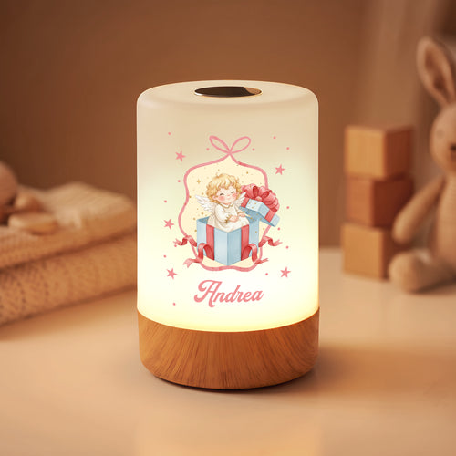 Personalized Holy Infant Angel Dimmable Touch USB Rechargeable Night Light with Name Bedroom Decor Birthday Christmas Anniversary Gift for Children