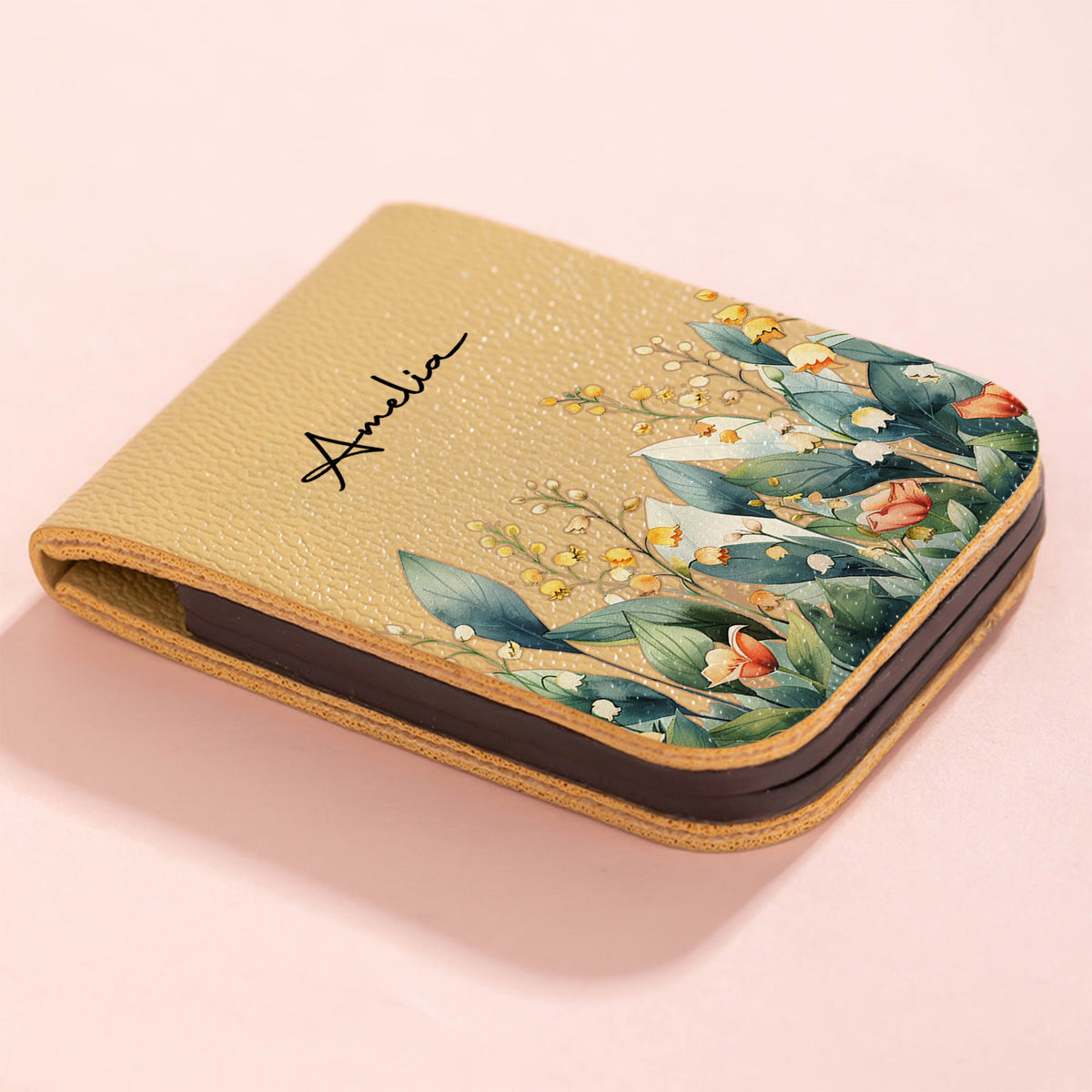 Personalized Watercolor Birth Flower Magnetic PU Leather Bookmark Clip with Name Reading Birthday Gift for Book Lovers Bookworms