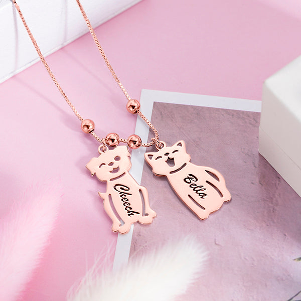 Mother's Necklace with Engraved Children Charms