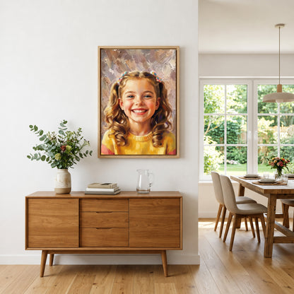 Personalized Modern Oil Painting Style Photo Framed Canvas Prints with Name Home Decor Ship from USA Housewarming Anniversary Gift for Family Friends