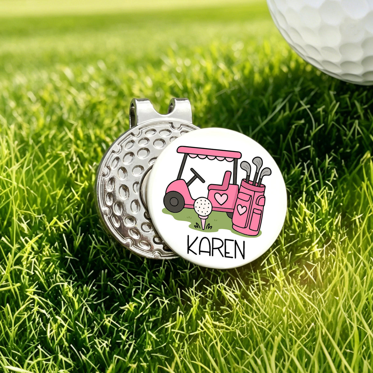 Personalized Golf Cart Golf Ball Marker Magnetic Hat Clip with Name Birthday Game Day Gift for Golf Player