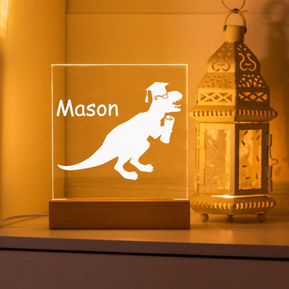Dinosaur Night Light for Children Engraved Name