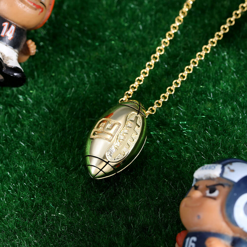 Engraved Football Number Necklace