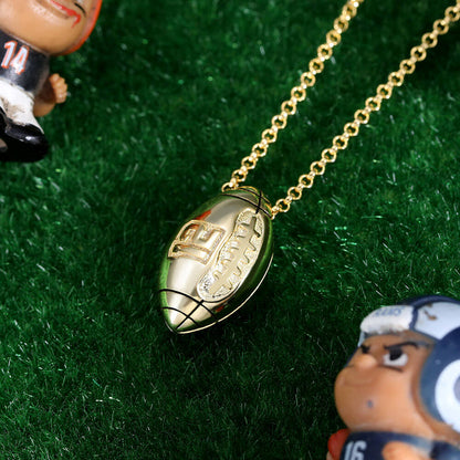 Engraved Football Number Necklace