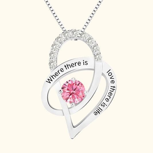 Heart Promise Necklace For Her with Birthstone and Engraving | Callie