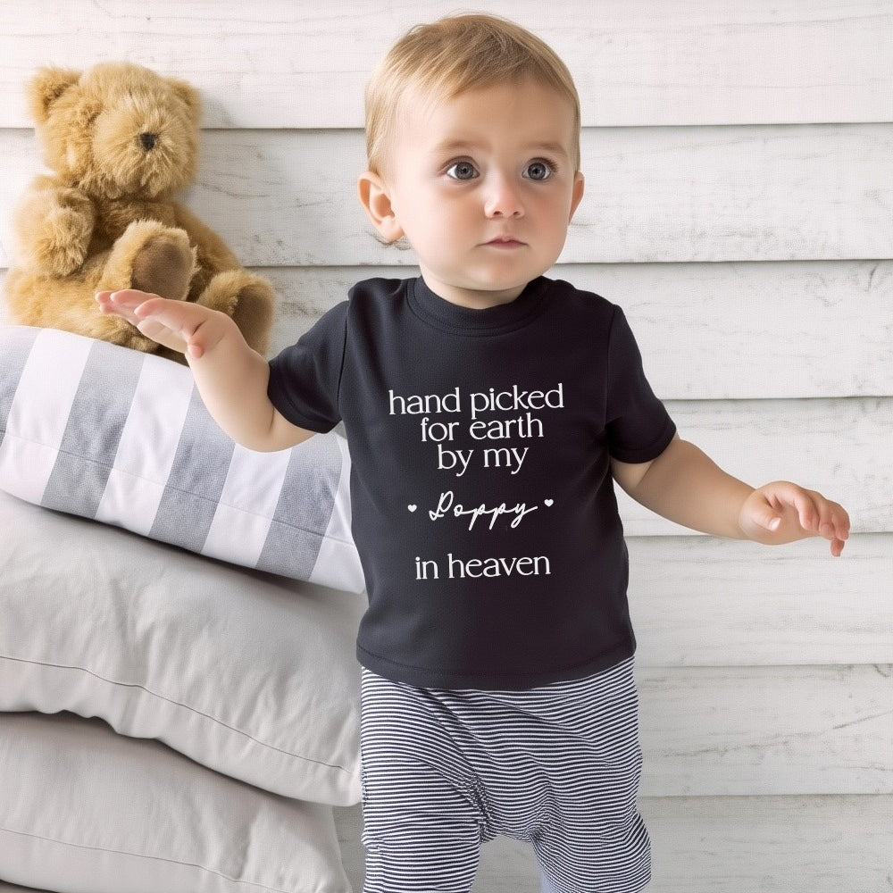 Hand Picked for Earth by My Loved One in Heaven - Personalized 100% Cotton Baby Bodysuit Kid T-shirt
