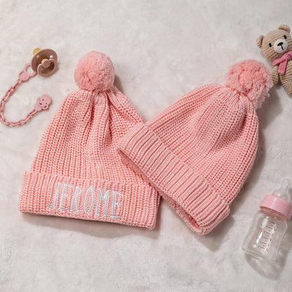 Personalized Multicolor Knitted 100% Cotton Soft Baby Bodysuit Hat Booties Set with Embroidered Name Coming Home Outfit Birthday Gift for Baby Newborn