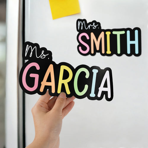 Personalized Rainbow Teacher Name Whiteboard Classroom Magnet Back to School  Gift for Teacher