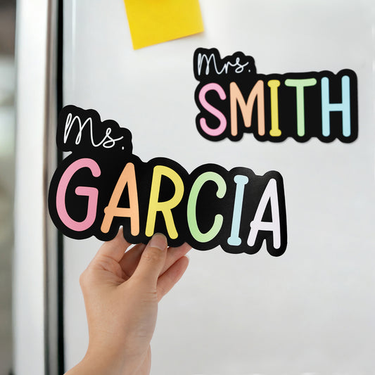 Personalized Rainbow Teacher Name Whiteboard Classroom Magnet Back to School  Gift for Teacher