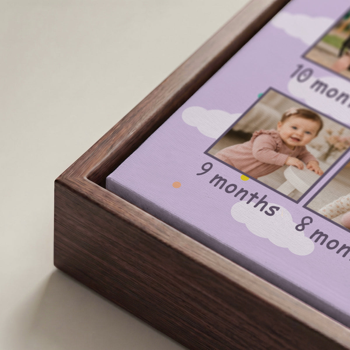 Personalized Baby Milestone Photo Canvas Prints with Name Date and Text Warm Minimalist Wall Displays Ship from USA Newborn Gift for New Parents