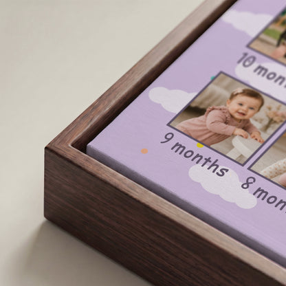 Personalized Baby Milestone Photo Canvas Prints with Name Date and Text Warm Minimalist Wall Displays Ship from USA Newborn Gift for New Parents