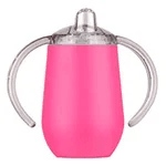 Personalized Cute Animal Initial 10 oz Insulated Sippy Cup with Name and Handle Baby Shower Birthday Gift for Toddler Kid - CALLIE