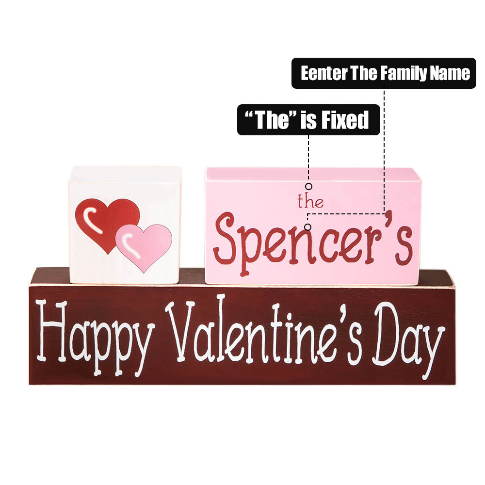 Engraved Wood Blocks Valentine's Day Decor