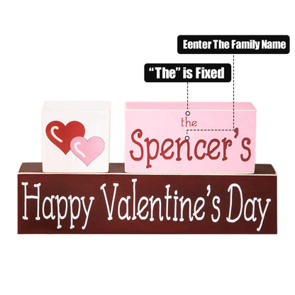 Engraved Wood Blocks Valentine's Day Decor
