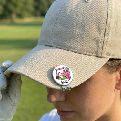 Personalized Golf Cart Golf Ball Marker Magnetic Hat Clip with Name Birthday Game Day Gift for Golf Player