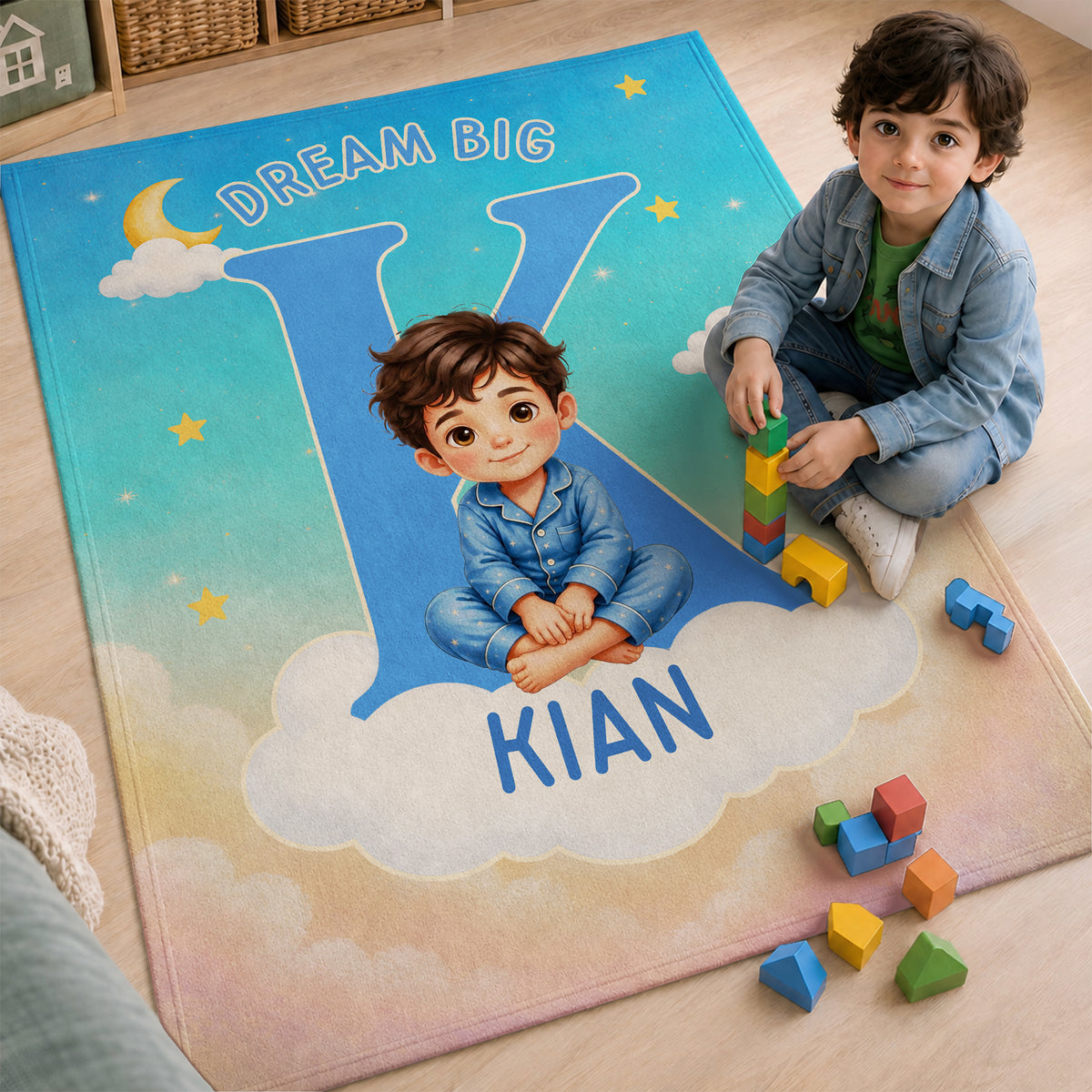 Personalized Cartoon Pajamas Kid Character Photo Soft Throw Blanket with Name Home Decor Birthday Back to School Gift for Kids Boys Girls