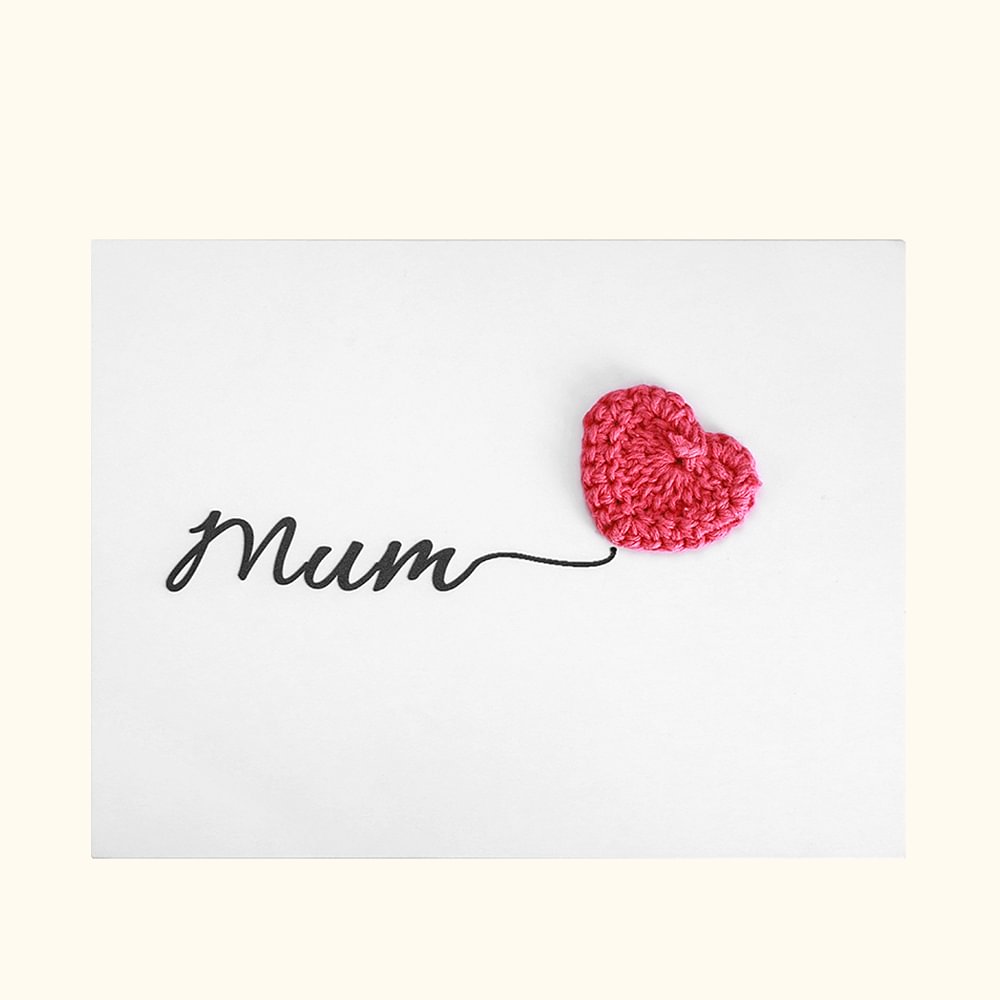 Engraved Knitted Heart Card