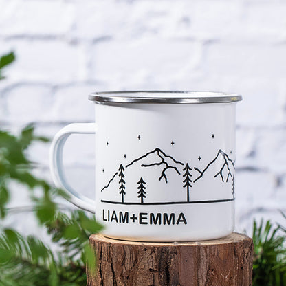 Campfire and Mountain Mug Stainless Steel