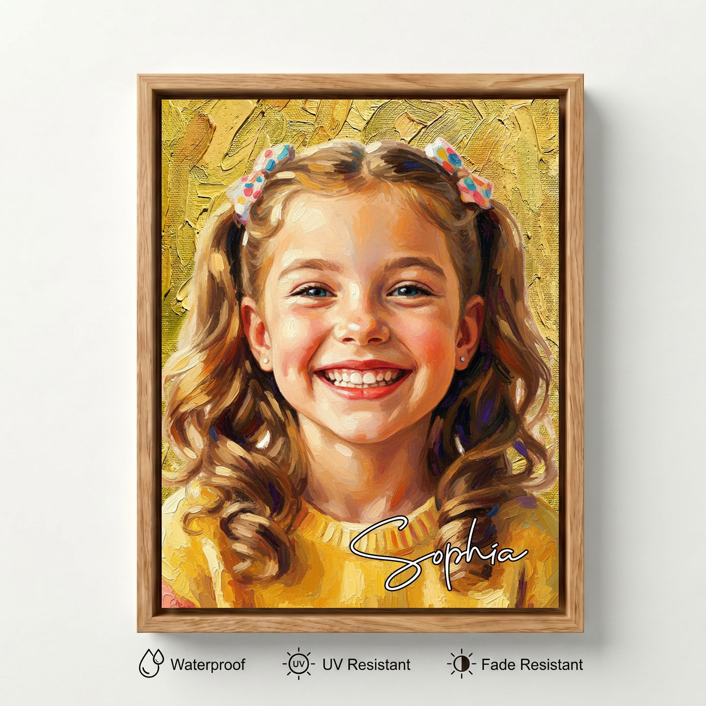 Personalized Modern Oil Painting Style Photo Framed Canvas Prints with Name Home Decor Ship from USA Housewarming Anniversary Gift for Family Friends