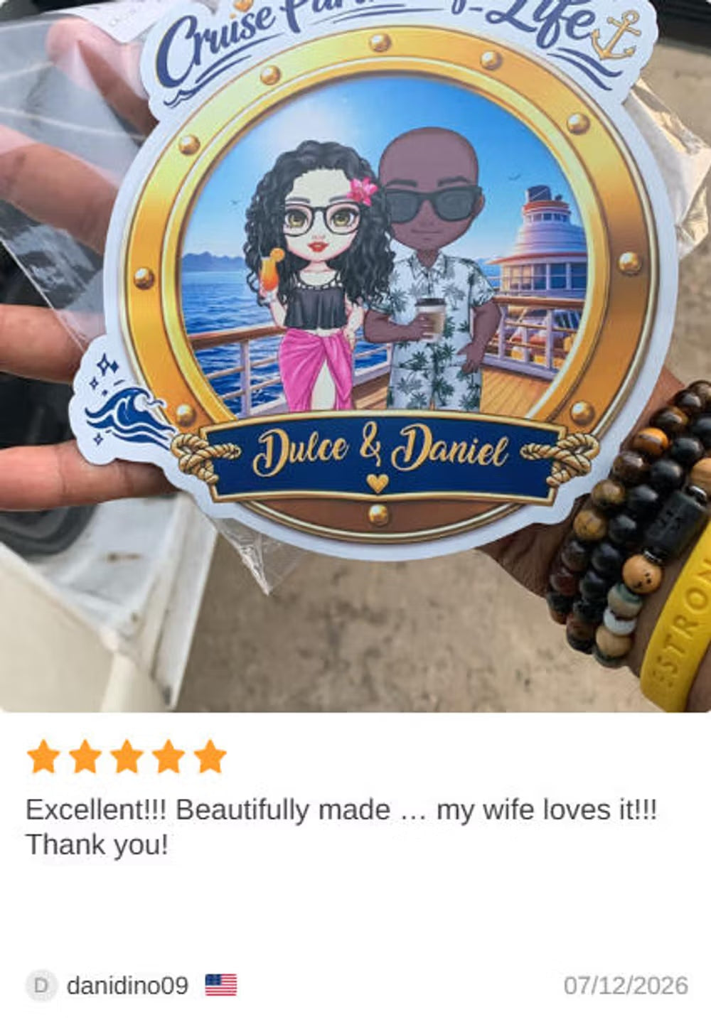 Personalized Cartoon Couple Character Cruise Fridge Magnet with Name Home Decor Birthday Summer Travel Gift for Couple Newlyweds - CALLIE