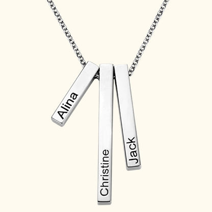 3D Triple Bar Name Necklace | Callie