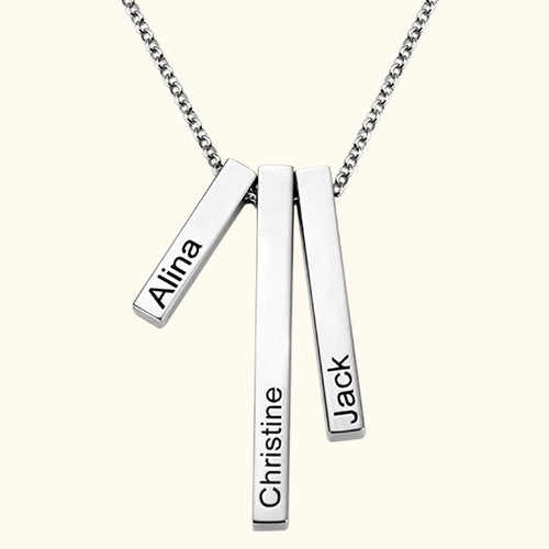 3D Triple Bar Name Necklace | Callie