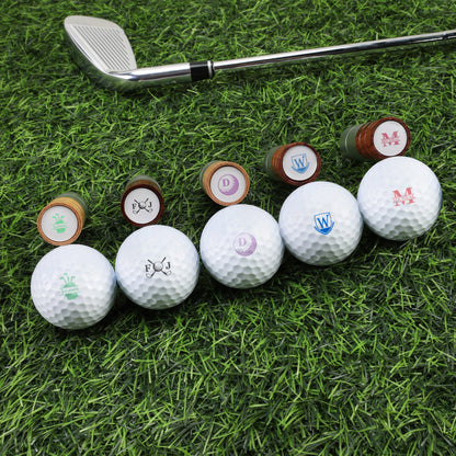 Personalized Golf Elements Initial Design Golf Ball Stamp with Name and Tin Storage Box Golf Accessory Birthday Gift for Golf Lover Player