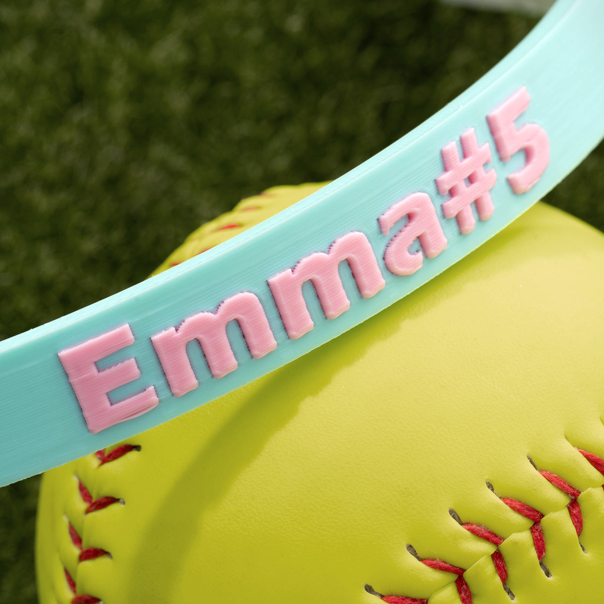 Personalized Multicolor Softball Fielder’s Mask Name Plate with Text Season‑End Gift for Softball Athletes