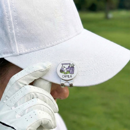 Personalized Golf Cart Golf Ball Marker Magnetic Hat Clip with Name Birthday Game Day Gift for Golf Player