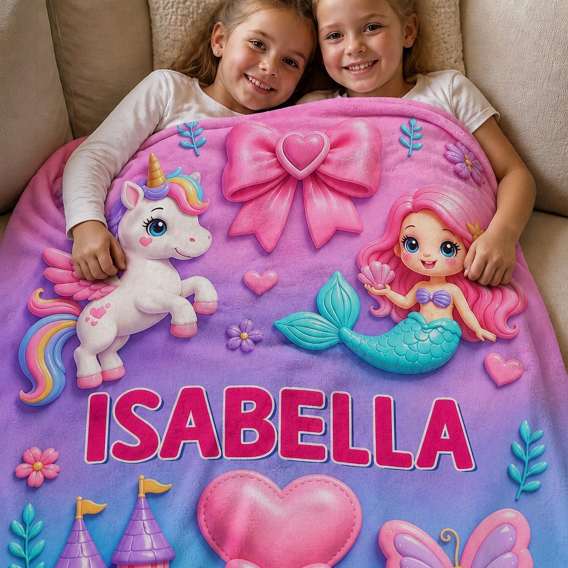 Personalized Cute Woodland Animal Truck Fantasy Cartoon Theme Design Soft Throw Blanket with Name Room Decor  Daily Use Birthday Gift for Kids