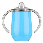 Personalized Cute Animal Initial 10 oz Insulated Sippy Cup with Name and Handle Baby Shower Birthday Gift for Toddler Kid - CALLIE