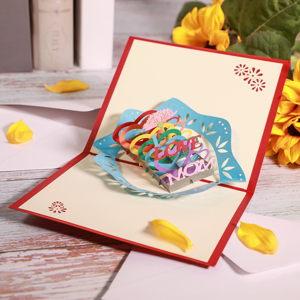 Handmade 3D Paper Carving Card For Mom