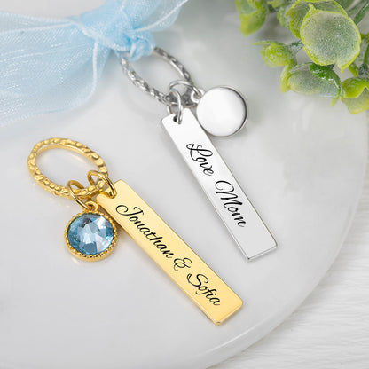Personalized Blue Crystal Bridal Bouquet Charm with Engraved Text and Card Something Blue Wedding Gift for Bride