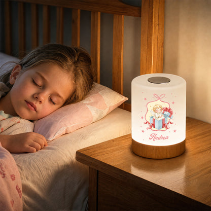 Personalized Holy Infant Angel Dimmable Touch USB Rechargeable Night Light with Name Bedroom Decor Birthday Christmas Anniversary Gift for Children