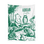 Personalized Vintage Classic Winnie the Pooh Friends Sketch Soft Throw Blanket with Name Baby Shower Birthday Gift for Newborns Kids - CALLIE