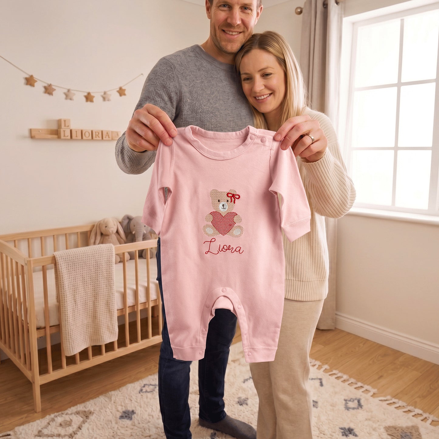 Personalized Cute Dog Bear Cowboy Boots 100% Cotton Baby Romper with Name Baby Shower Valentine's Day Gift for Newborn Mom