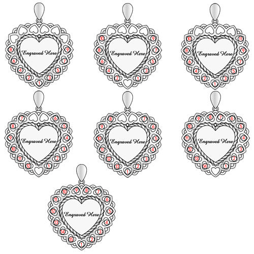 Mom or Grandma Heart Necklace with Kid's Birthstones and Engraving