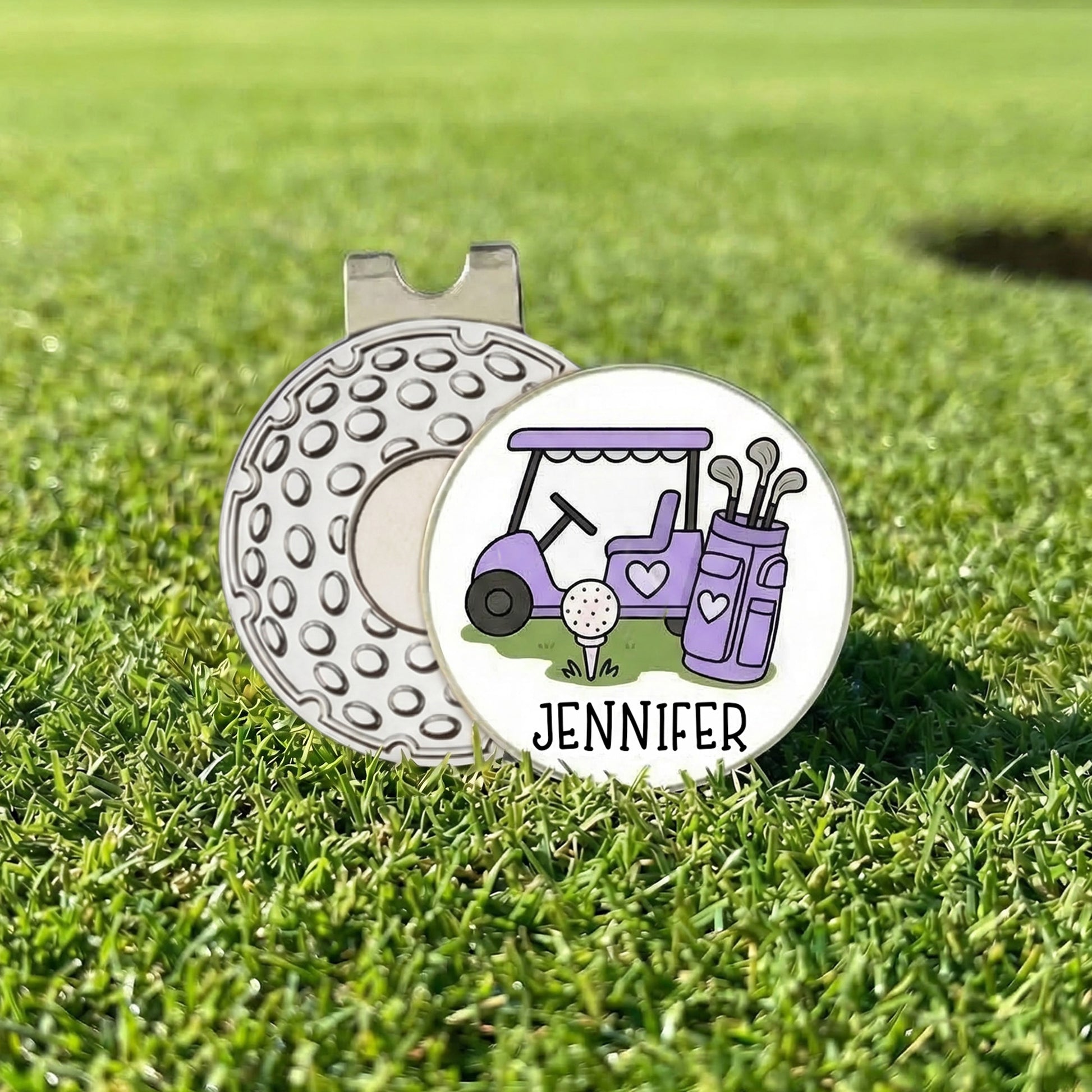 Personalized Golf Cart Golf Ball Marker Magnetic Hat Clip with Name Birthday Game Day Gift for Golf Player
