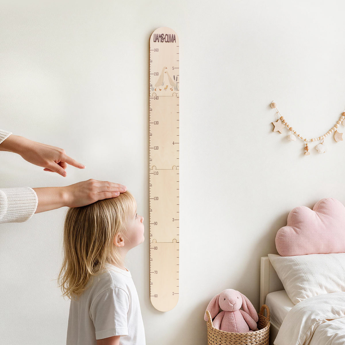Personalized Cute Goose Baby Growth Chart Ruler with Name Nursery Baby Room Decor Birthday Gift for Baby Kid