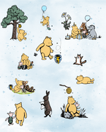 Personalized Classic Winnie the Pooh and Friends Soft Throw Blanket with Initial Name Nursery Decor Birthday Baby Shower Gift for Kids Newborns - CALLIE