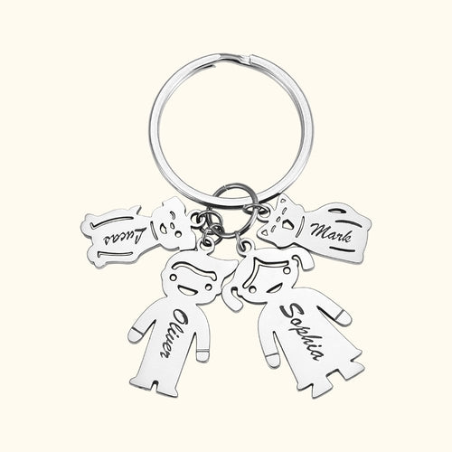 Children Shape Name Charms Keychain