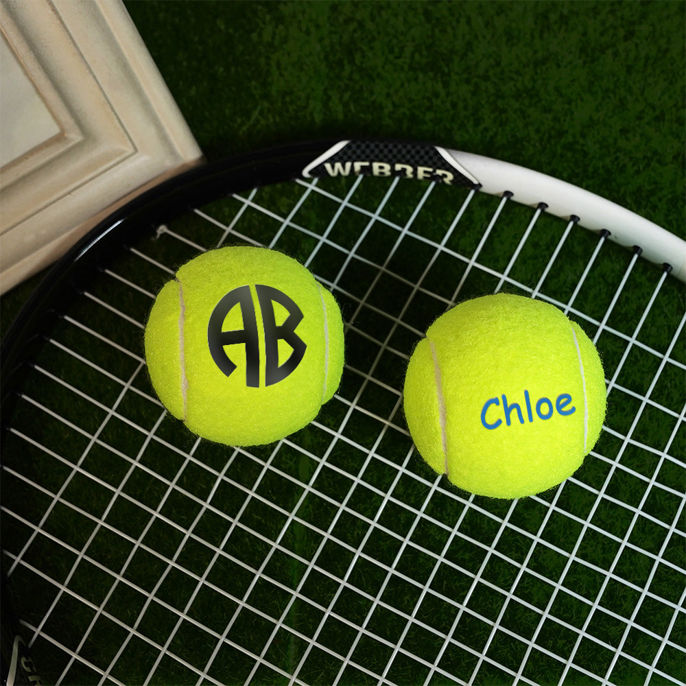 Personalized Tennis Balls with Monogram and Name Set of 3 Tennis Training Gift for Tennis Player Lover