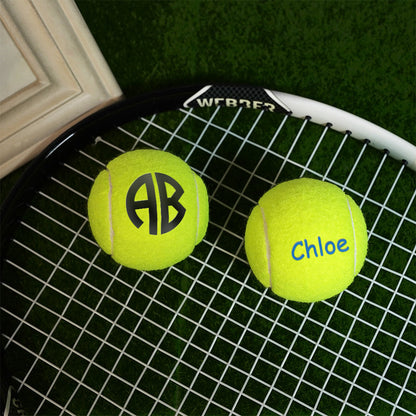Personalized Tennis Balls with Monogram and Name Set of 3 Tennis Training Gift for Tennis Player Lover