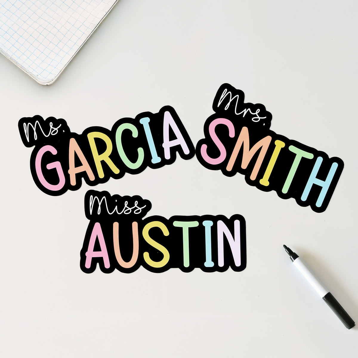 Personalized Rainbow Teacher Name Whiteboard Classroom Magnet Back to School  Gift for Teacher