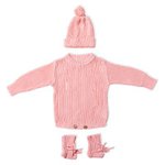 Personalized Multicolor Knitted 100% Cotton Soft Baby Bodysuit Hat Booties Set with Embroidered Name Coming Home Outfit Birthday Gift for Baby Newborn - CALLIE