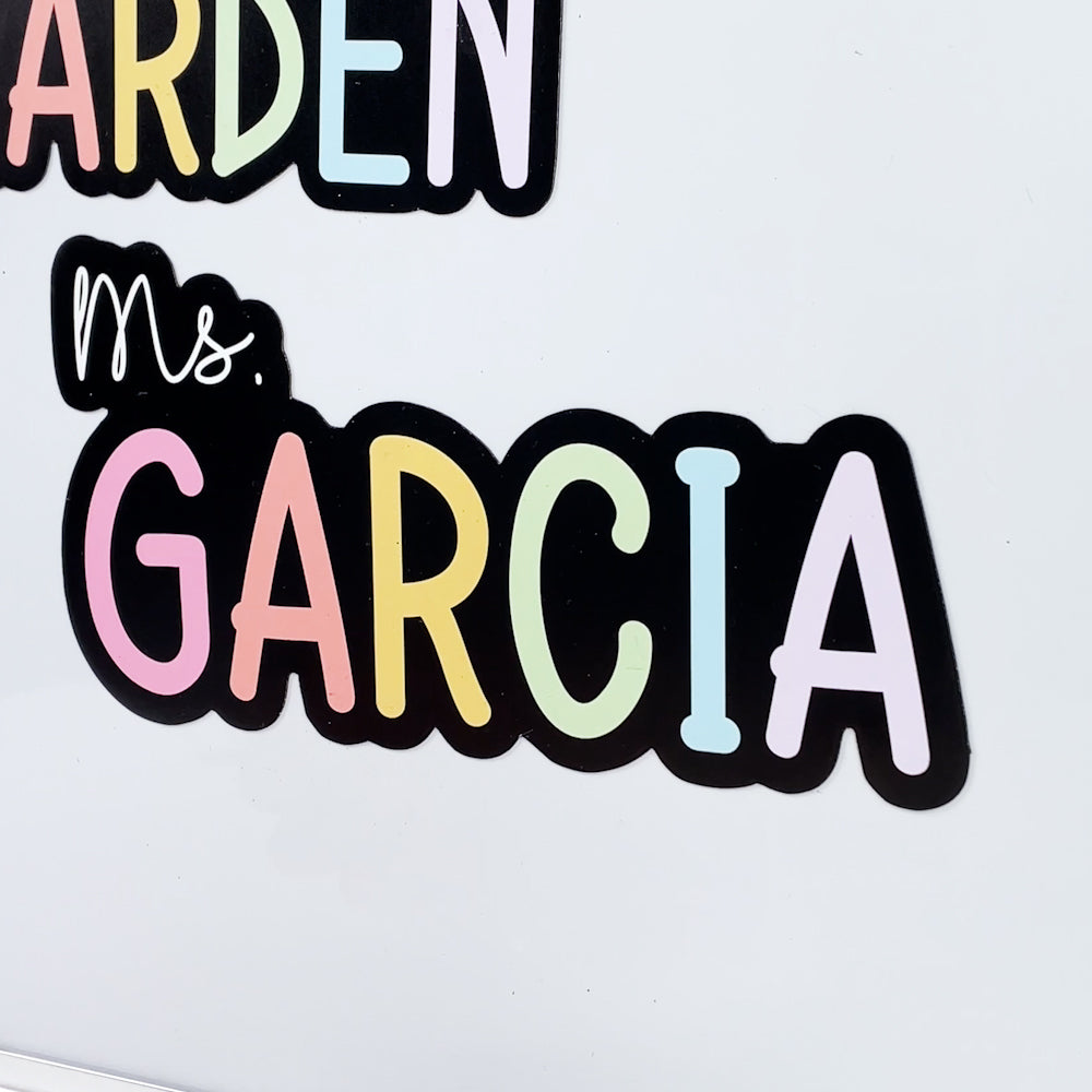 Personalized Rainbow Teacher Name Whiteboard Classroom Magnet Back to School  Gift for Teacher