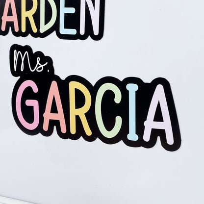 Personalized Rainbow Teacher Name Whiteboard Classroom Magnet Back to School  Gift for Teacher